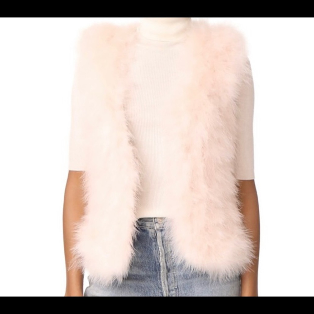 Club Monaco, pink feathered vest